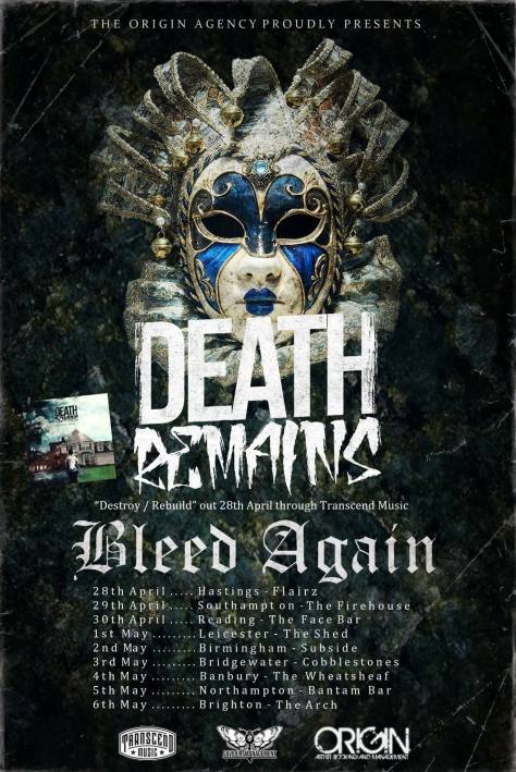 death remains tour with bleed again poster